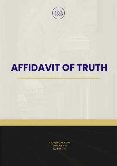 Free Affidavit of Truth Template to Edit Online