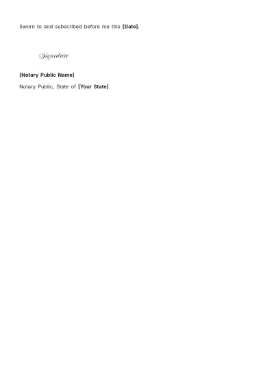 Free Affidavit of Truth Template to Edit Online
