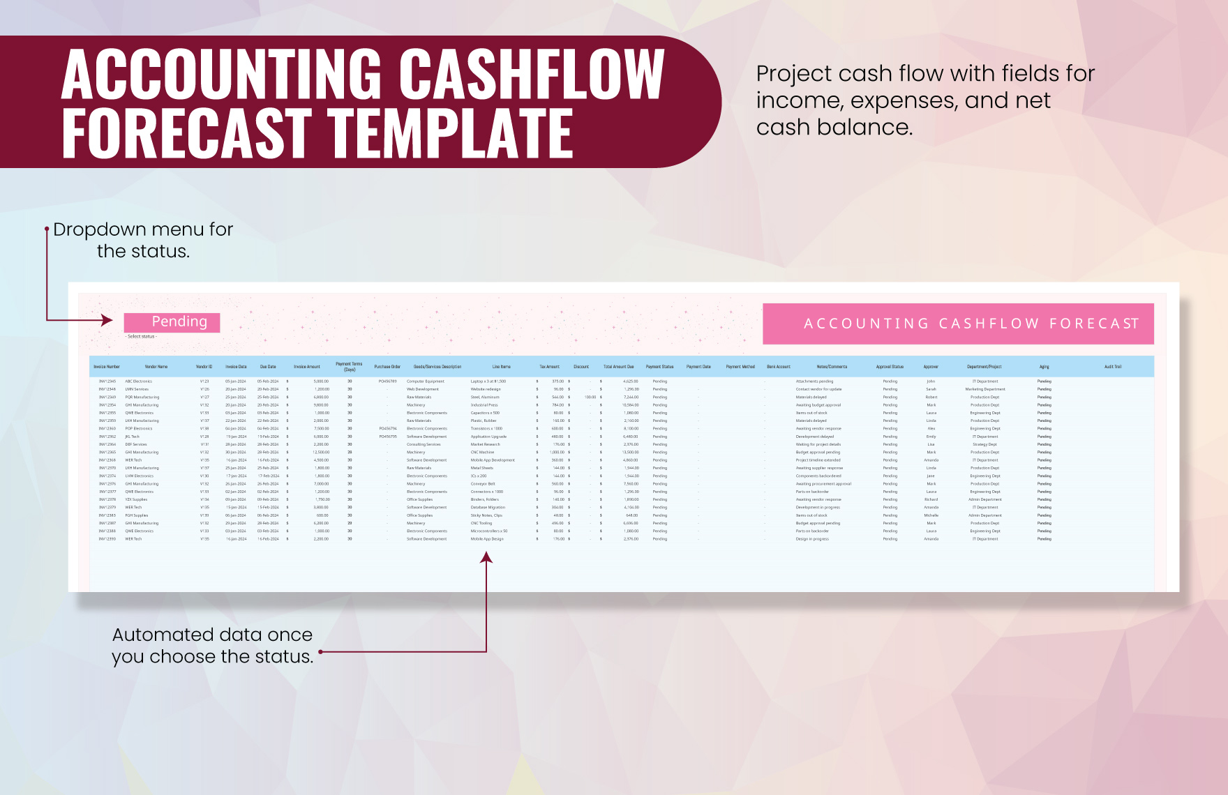 Accounting Cashflow Forecast Template