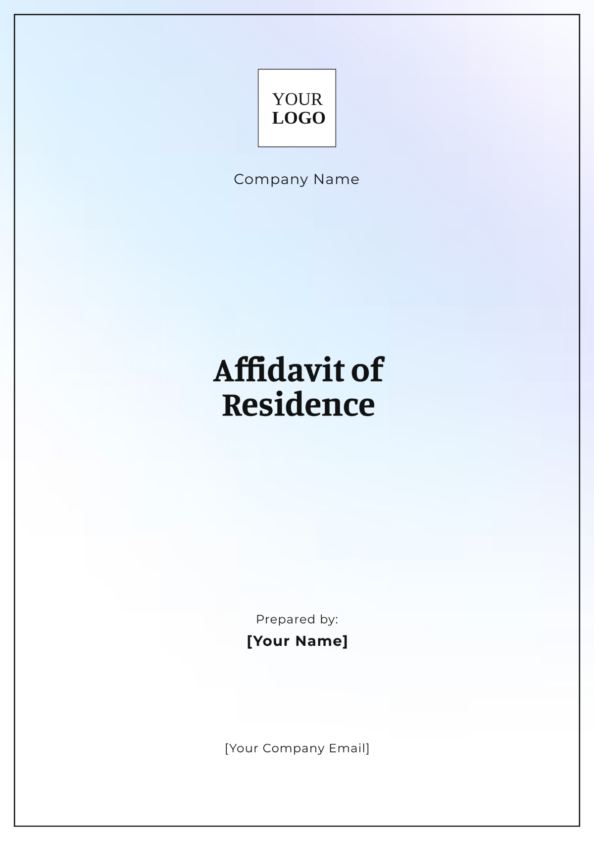 Affidavit of Residence Template - Edit Online & Download