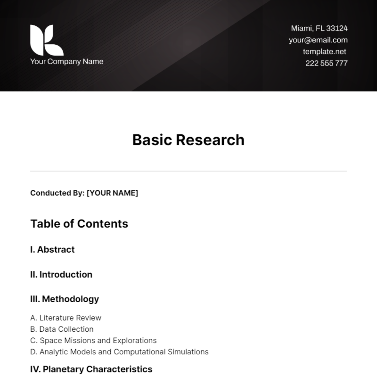 Basic Research Template