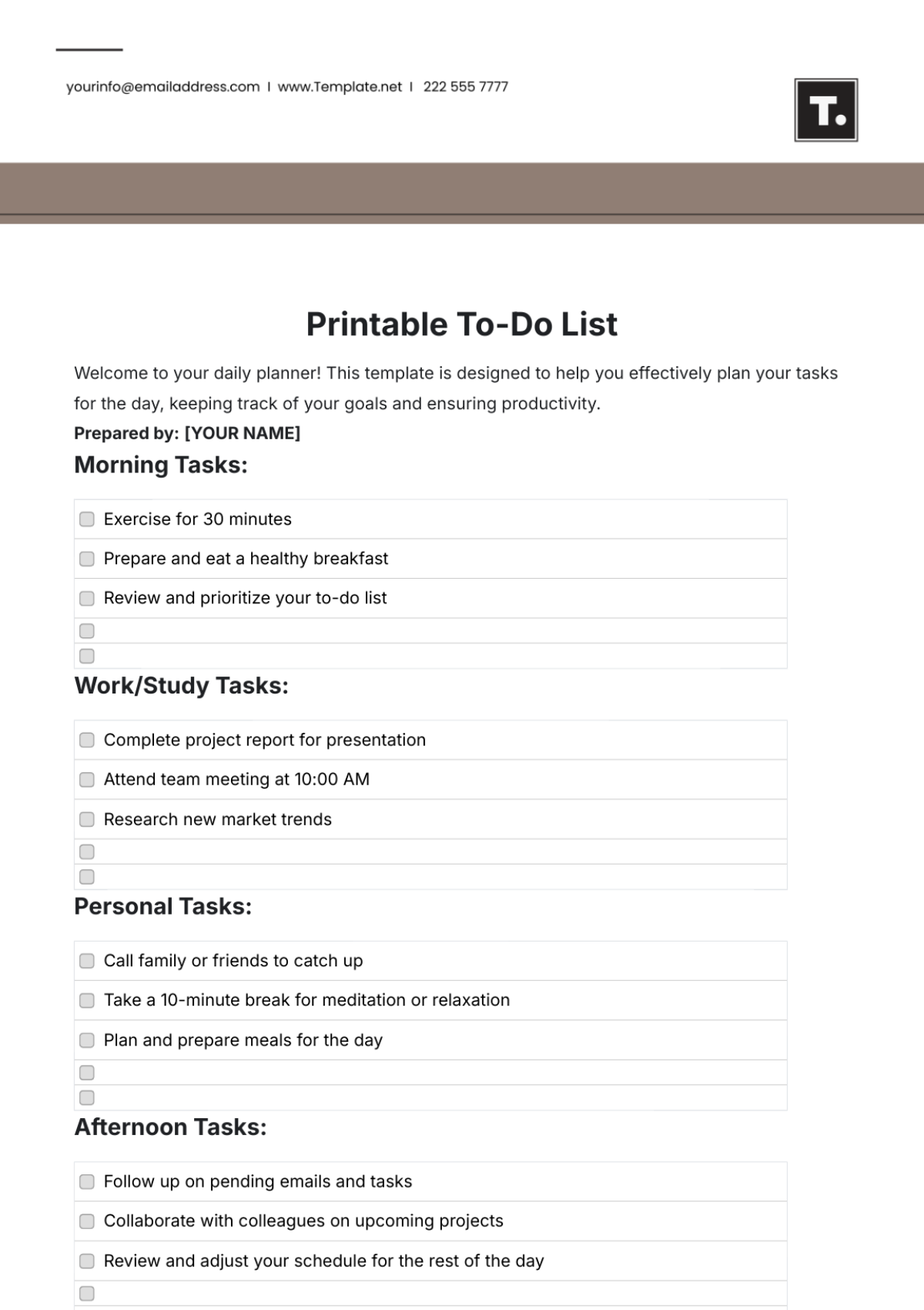 Printable To-Do List Template - Edit Online & Download