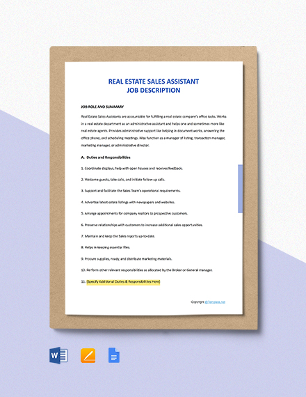 FREE Real Estate Assistant Cover Letter - Word | Apple ...