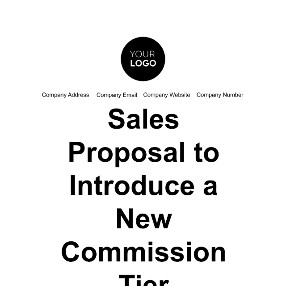 Free Sales Proposal to Introduce a New Commission Tier Template