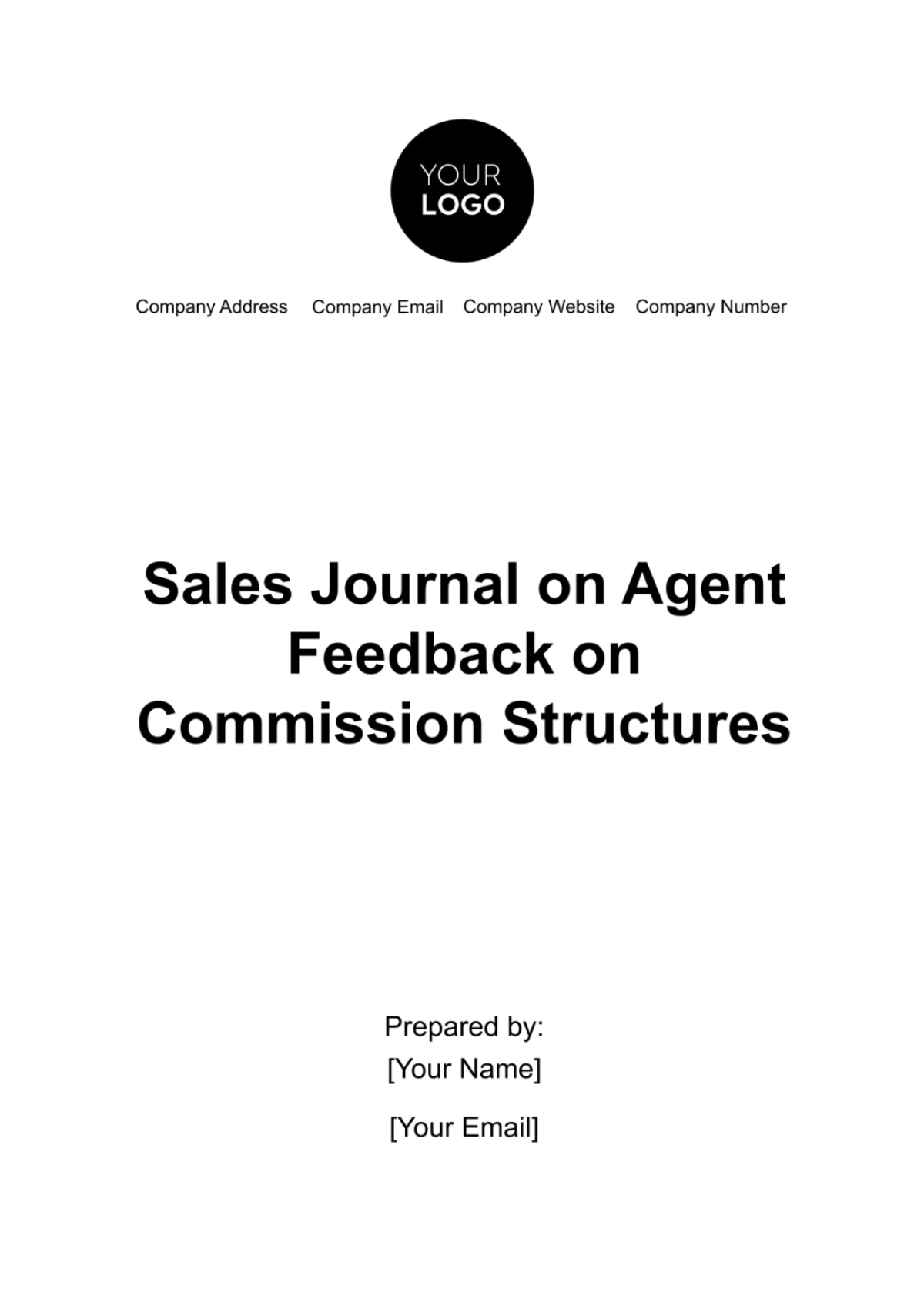 Sales Journal on Agent Feedback on Commission Structures Template - Edit Online & Download