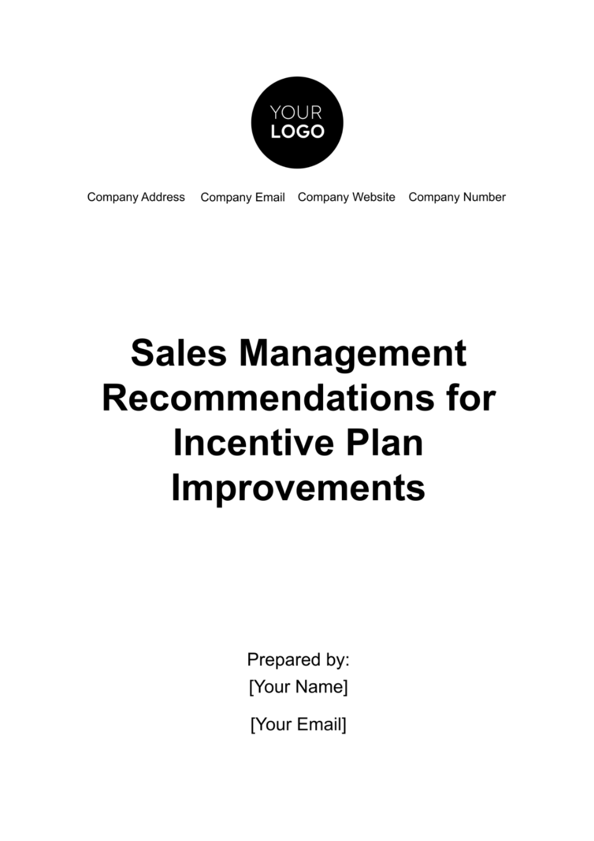 Sales Management Recommendations for Incentive Plan Improvements Template - Edit Online & Download