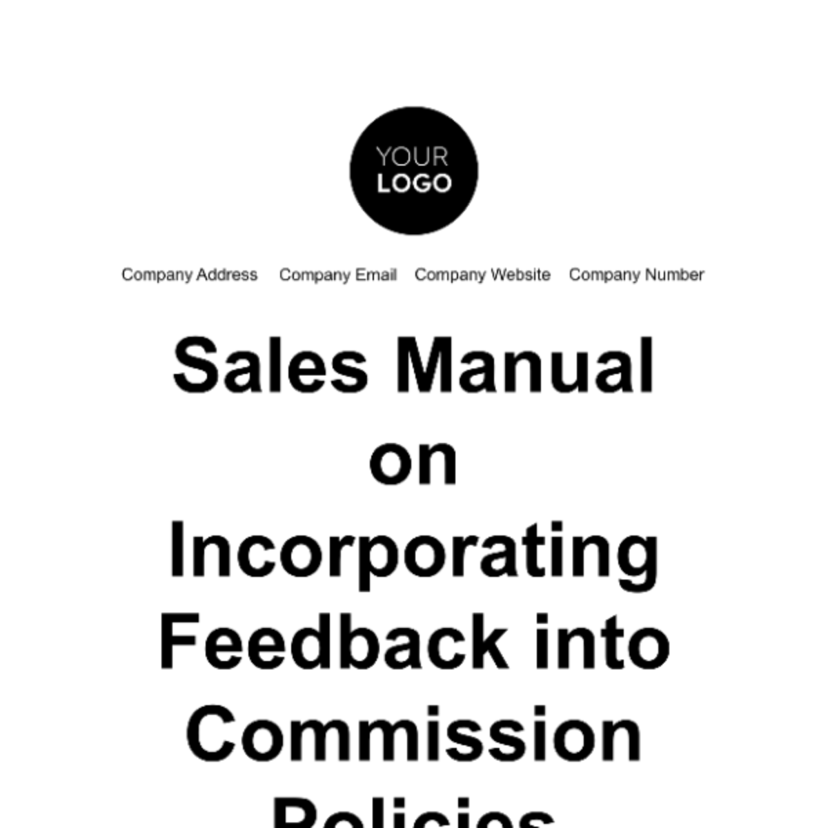 Sales Manual on Incorporating Feedback into Commission Policies Template