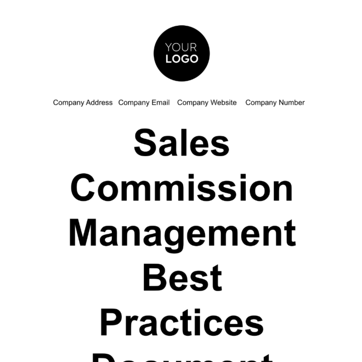 Free Sales Commission Management Best Practices Document Template