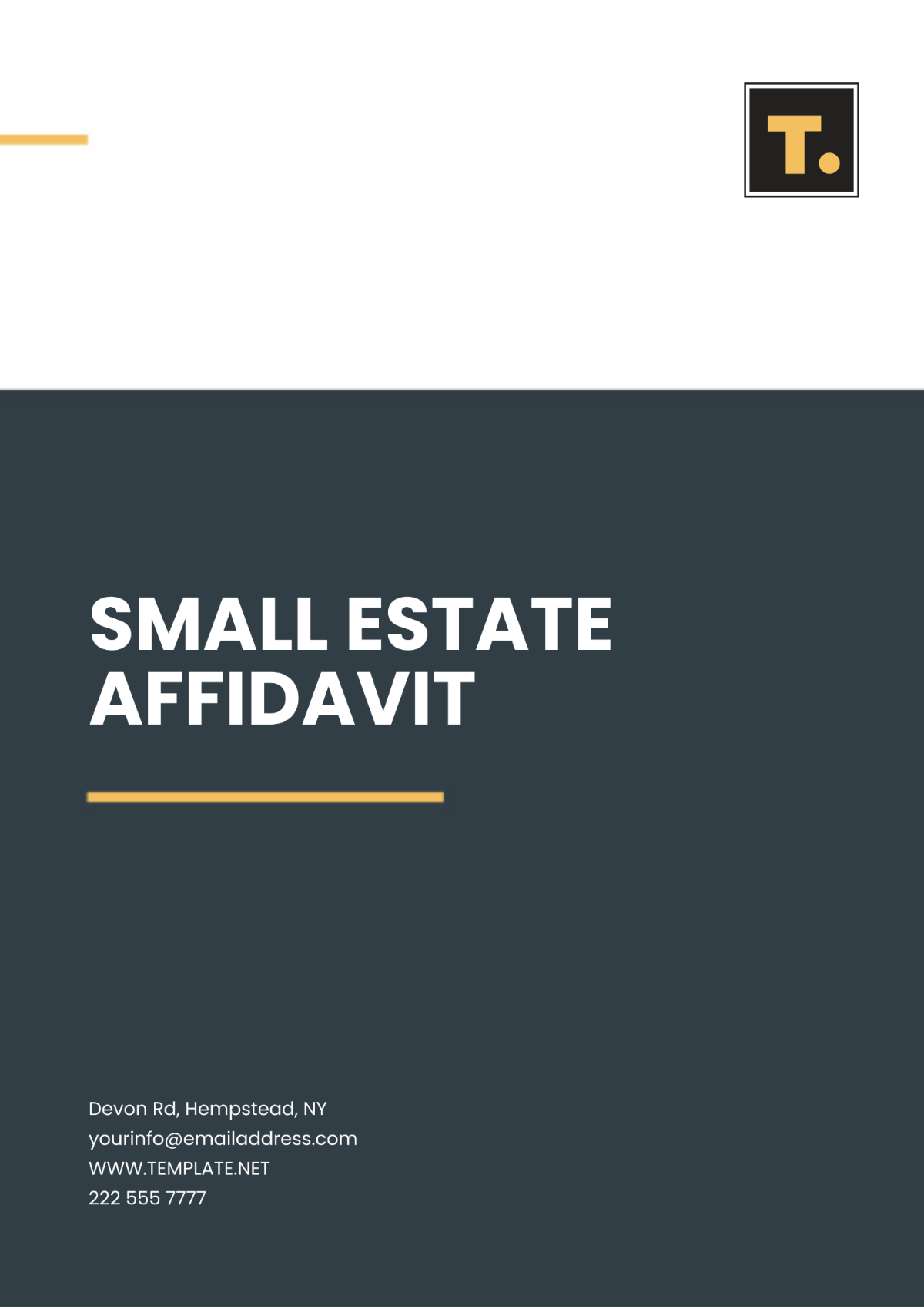 Professional Small Estate Affidavit Template