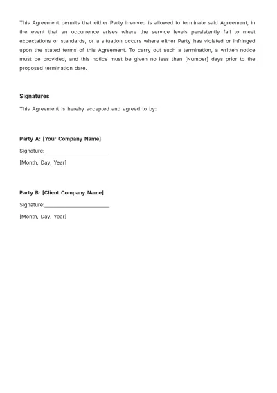 Free Sales SLA for Event Management Services Template to Edit Online