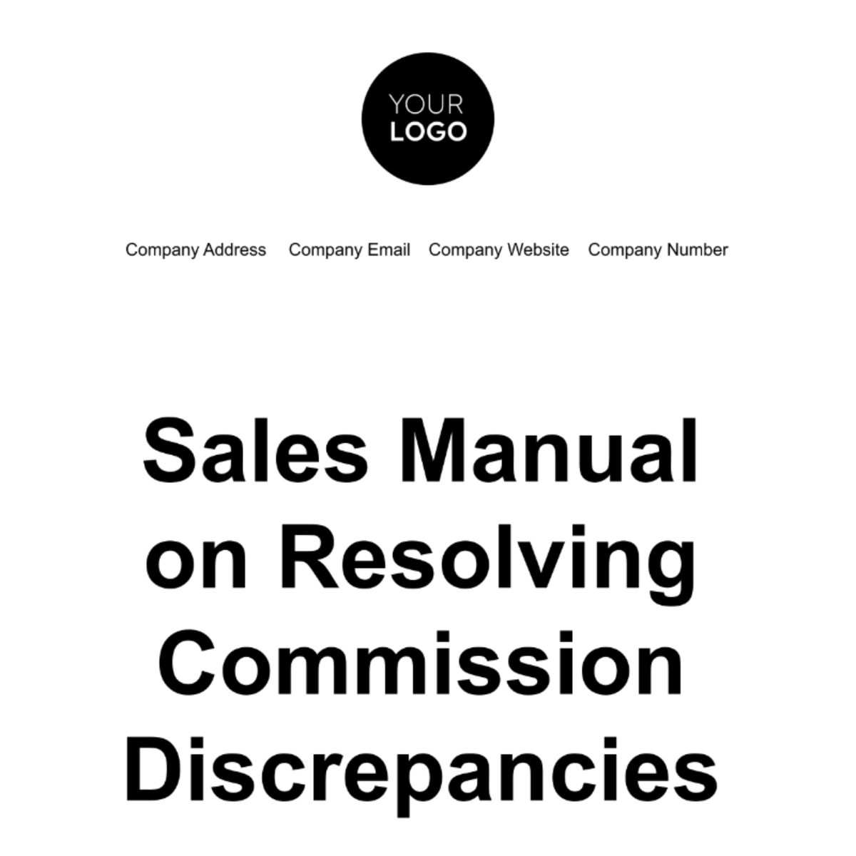 Free Sales Manual on Resolving Commission Discrepancies Template