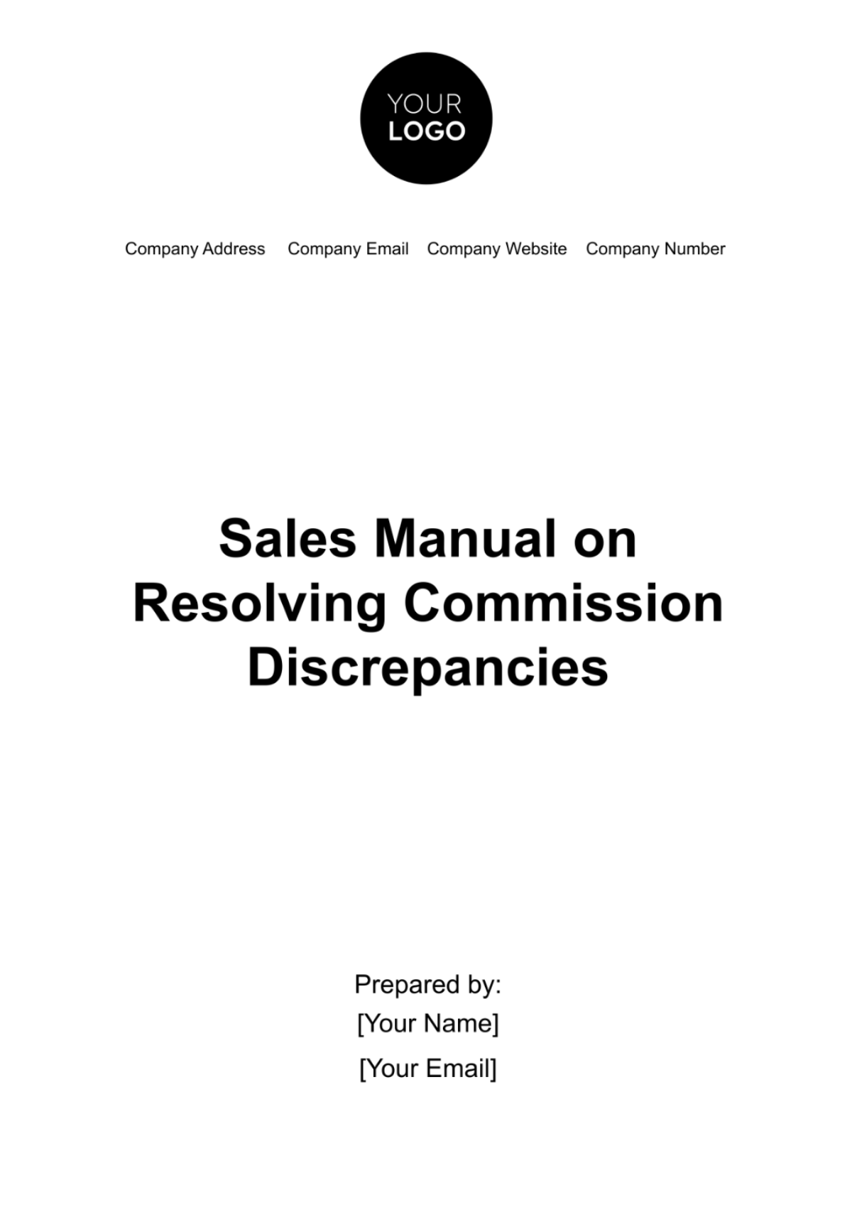 Sales Manual on Resolving Commission Discrepancies Template - Edit Online & Download