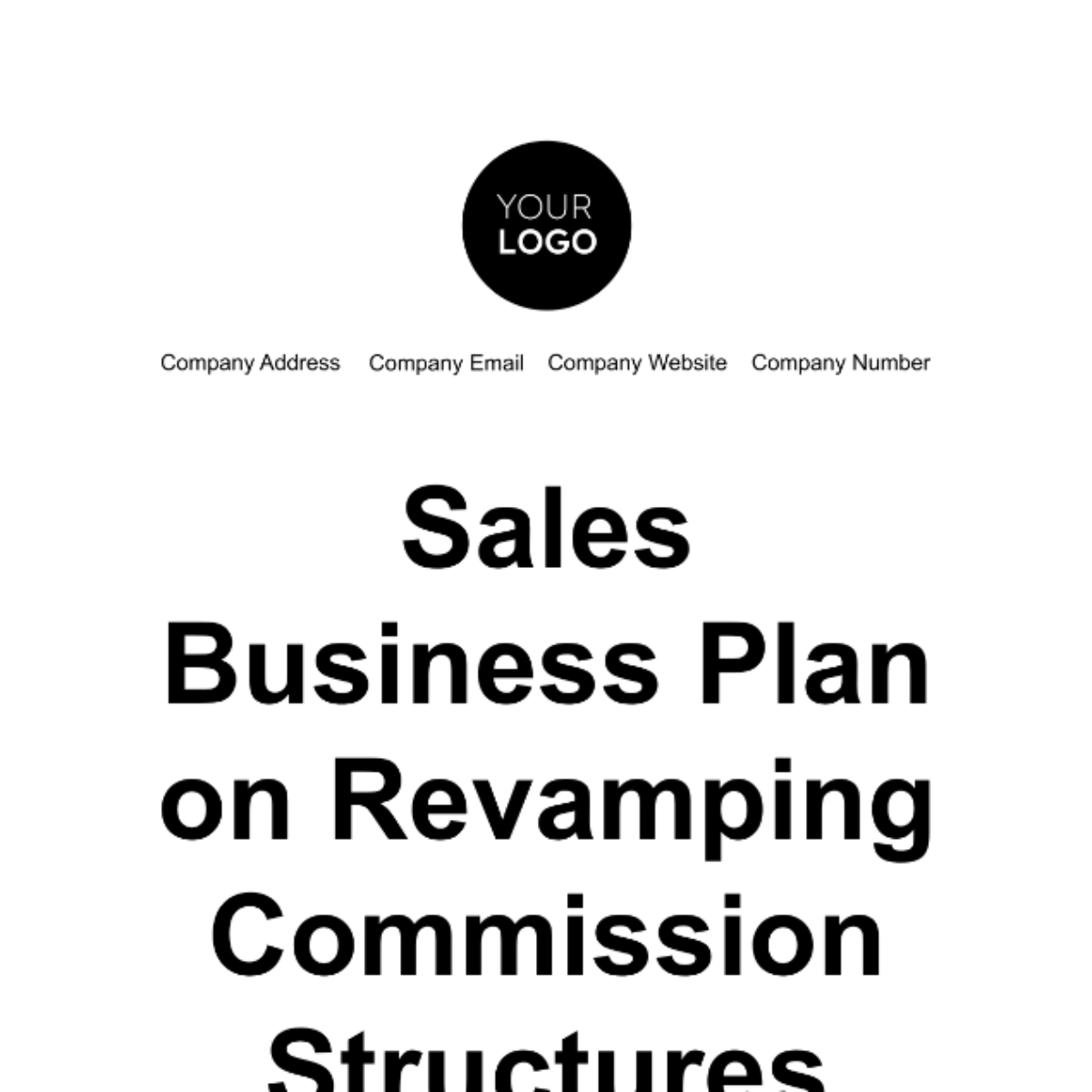 Free Sales Business Plan on Revamping Commission Structures Template