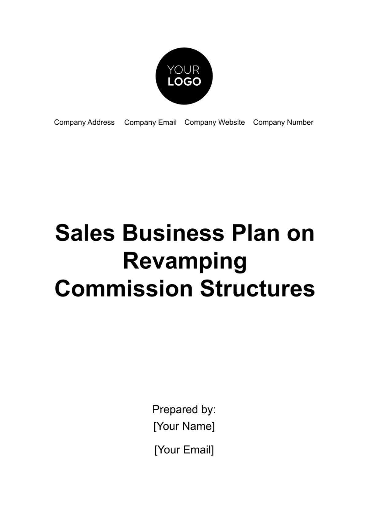 Sales Business Plan on Revamping Commission Structures Template - Edit Online & Download