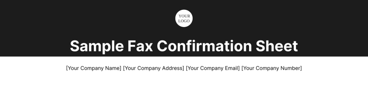 sample fax confirmation sheet Header