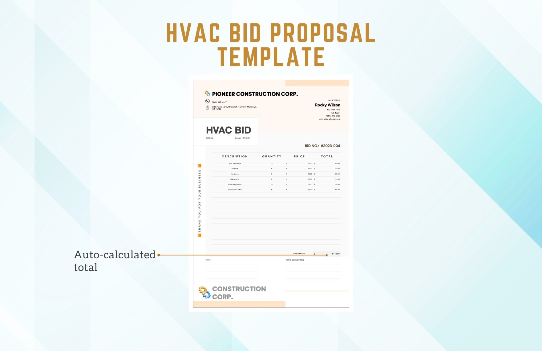 HVAC Bid Proposal Template
