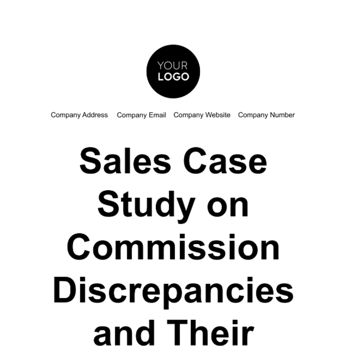 Free Sales Case Study on Commission Discrepancies and Their Resolutions Template