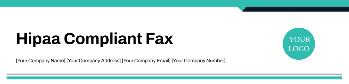 Hipaa Compliant Fax Cover Sheet Header