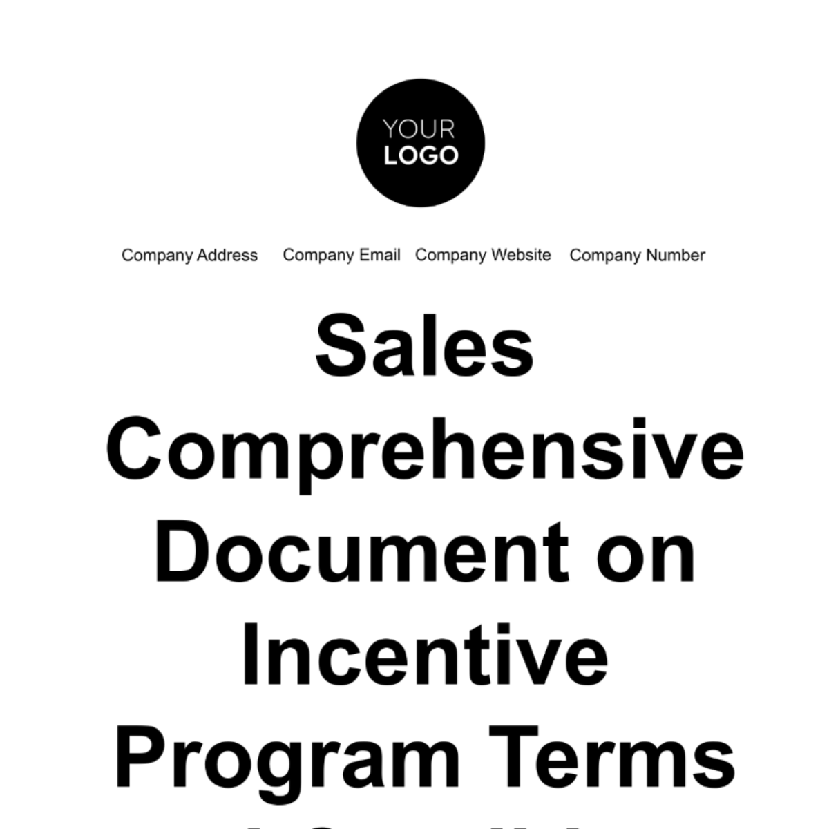 Free Sales Comprehensive Document on Incentive Program Terms and Conditions Template