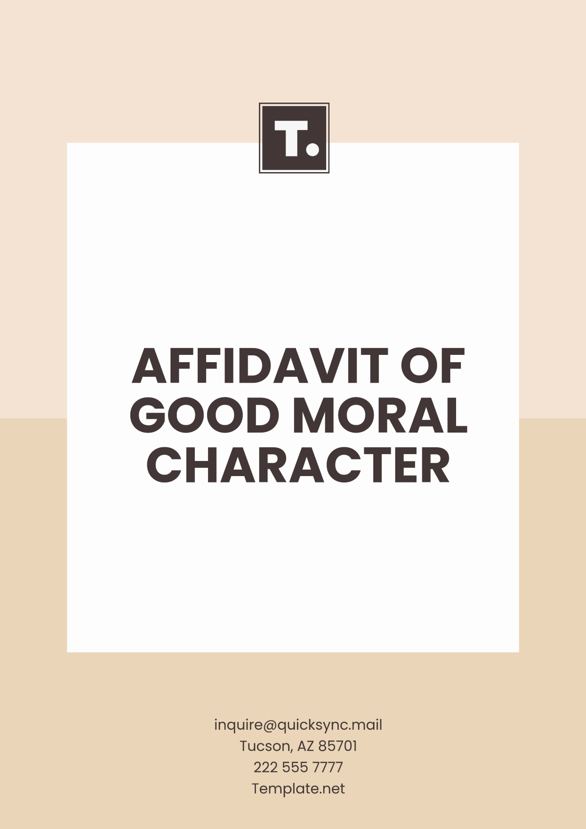 Affidavit of Good Moral Character Template