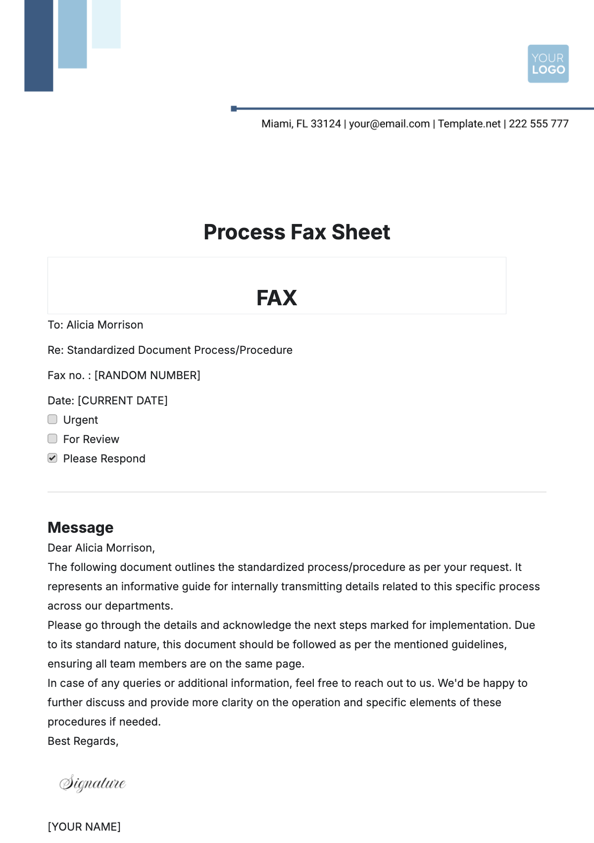 Process Fax Sheet Template - Edit Online & Download