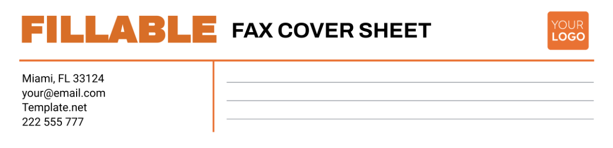 Fillable Fax Cover Sheet Header