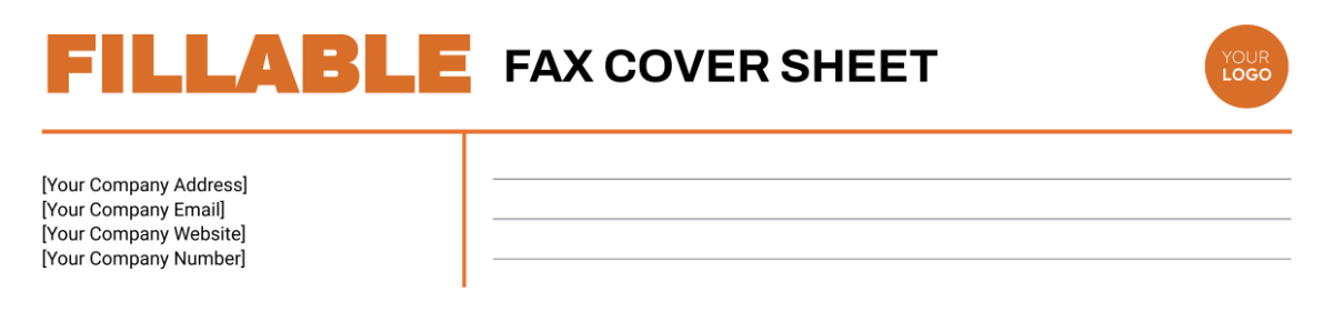 Fillable Fax Cover Sheet Header
