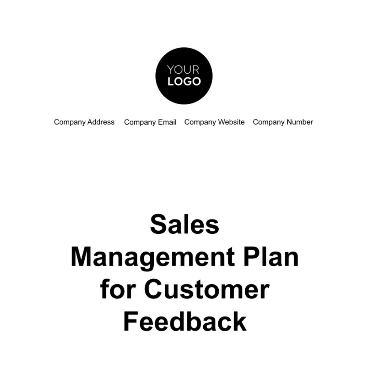 Free Sales Management Plan for Customer Feedback Template