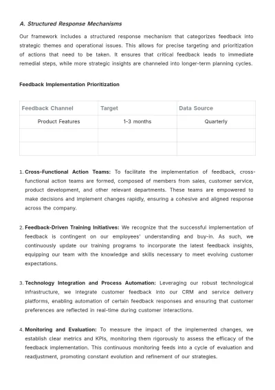 Free Sales Management Plan for Customer Feedback Template to Edit Online