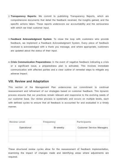 Free Sales Management Plan for Customer Feedback Template to Edit Online