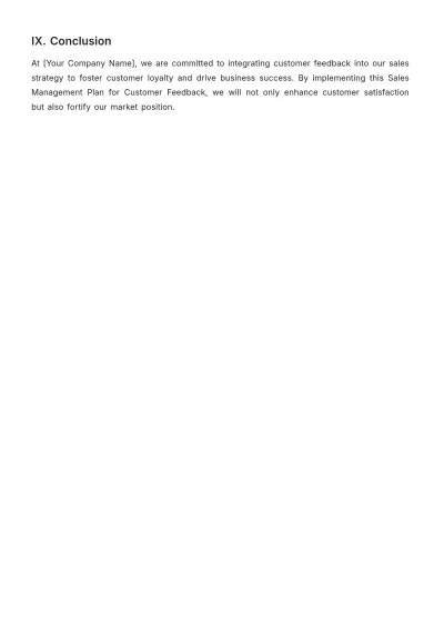Free Sales Management Plan for Customer Feedback Template to Edit Online