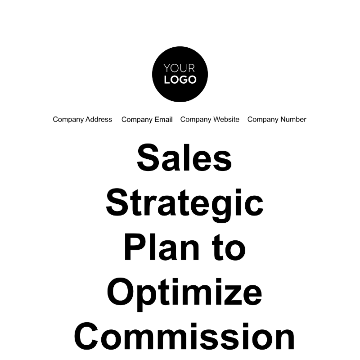 Free Sales Strategic Plan to Optimize Commission Payouts Template