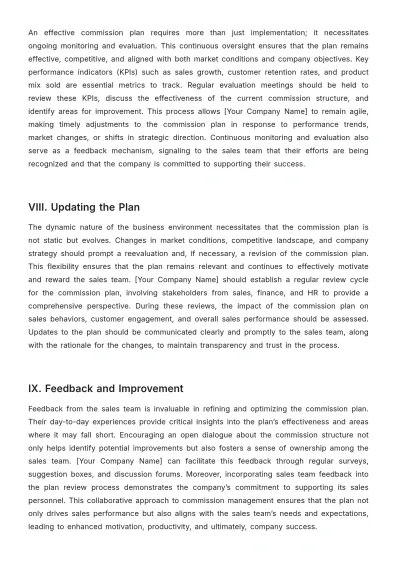 Free Sales Strategic Plan to Optimize Commission Payouts Template to Edit Online