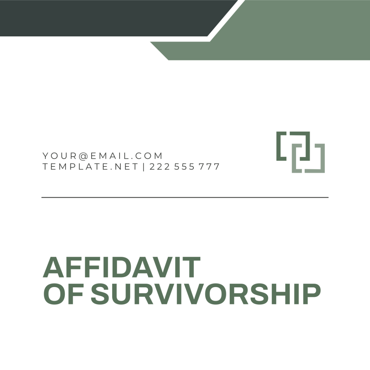 Affidavit of Survivorship Template