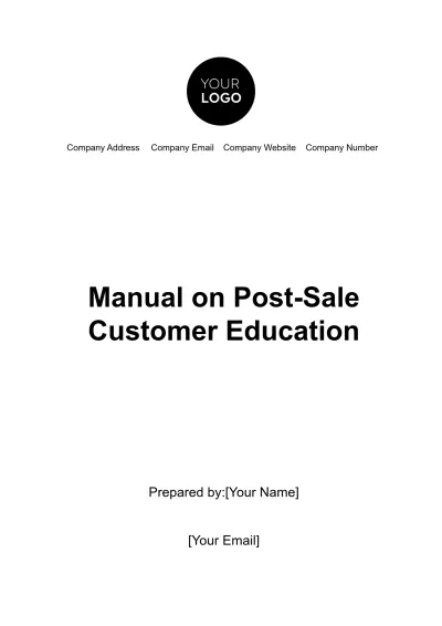 Free Manual on Post-Sale Customer Education Template to Edit Online
