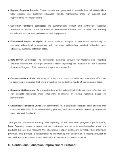 Free Manual on Post-Sale Customer Education Template to Edit Online