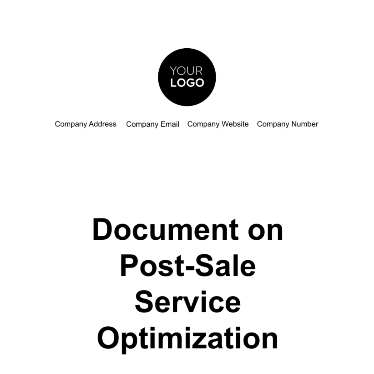 Free Document on Post-Sale Service Optimization Template