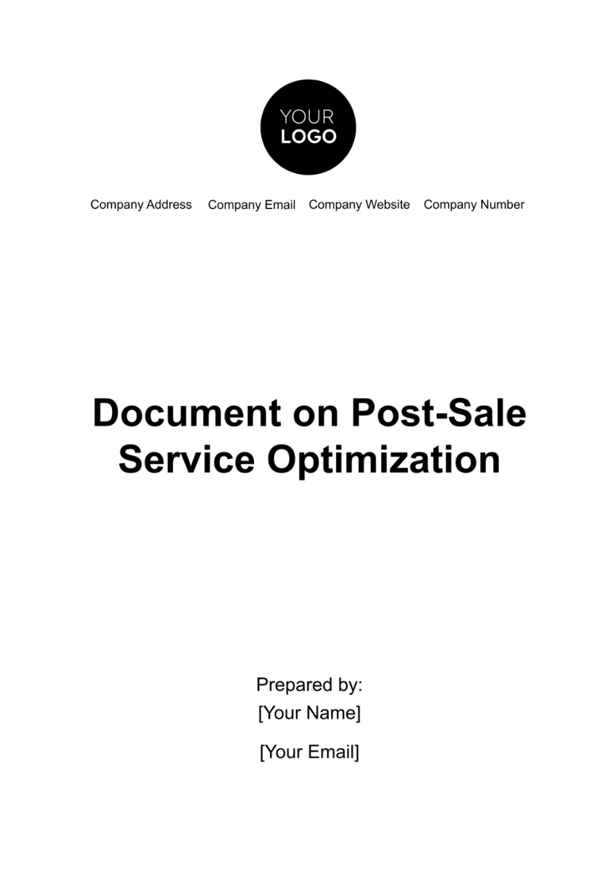 Document on Post-Sale Service Optimization Template - Edit Online & Download