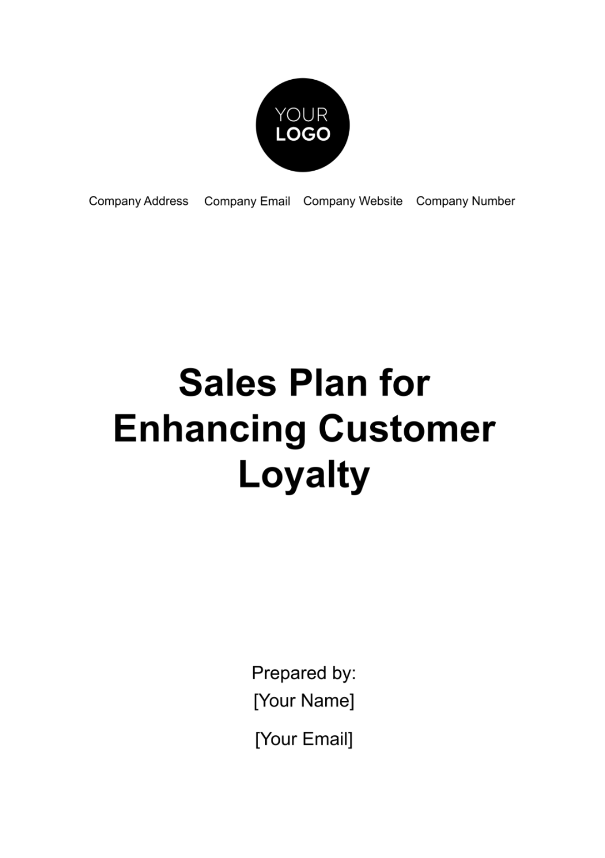 Sales Plan for Enhancing Customer Loyalty Template - Edit Online & Download