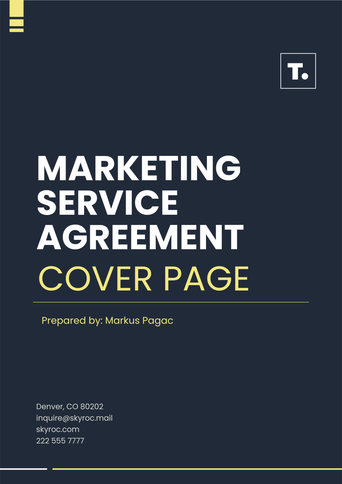 Marketing Service Agreement Template