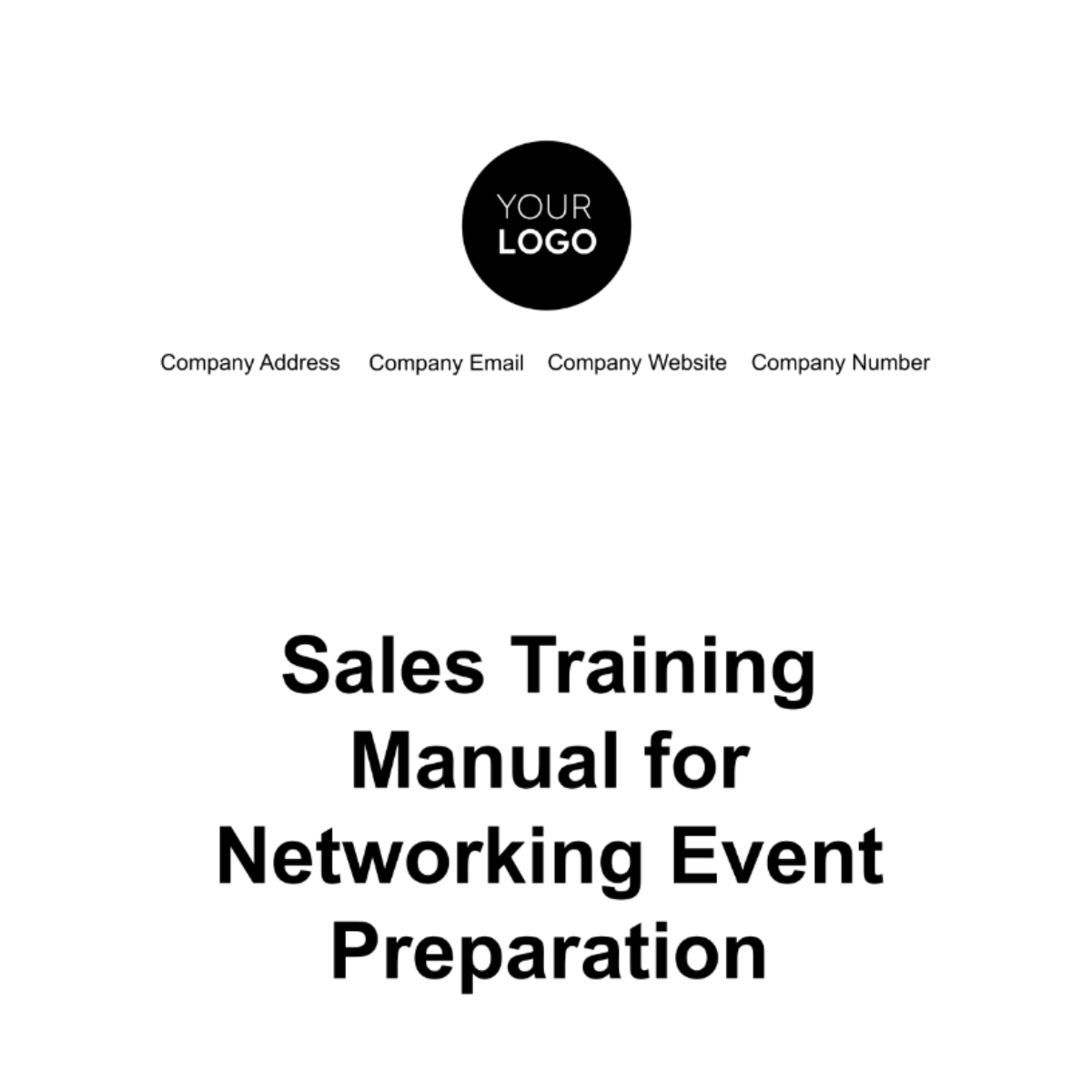 Free Sales Training Manual for Networking Event Preparation Template