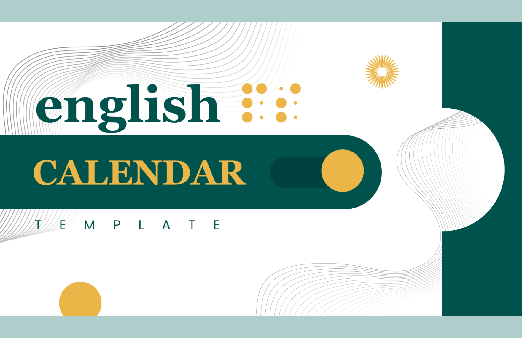 English Calendar Template