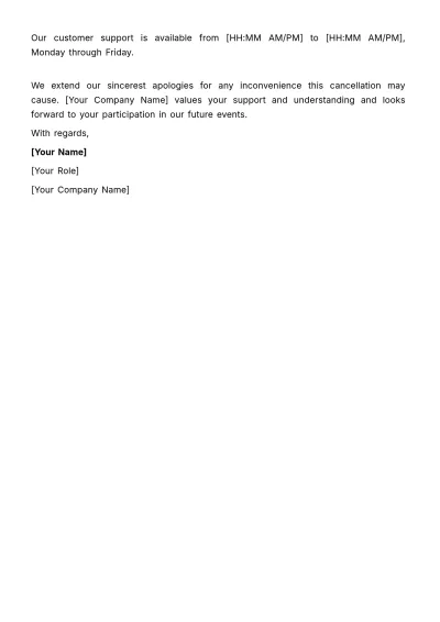 Free Sales Notice of Event Cancellation Template to Edit Online