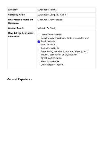 Free Sales Trade Show Attendee Feedback Questionnaire Template to Edit Online