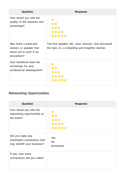Free Sales Trade Show Attendee Feedback Questionnaire Template to Edit Online