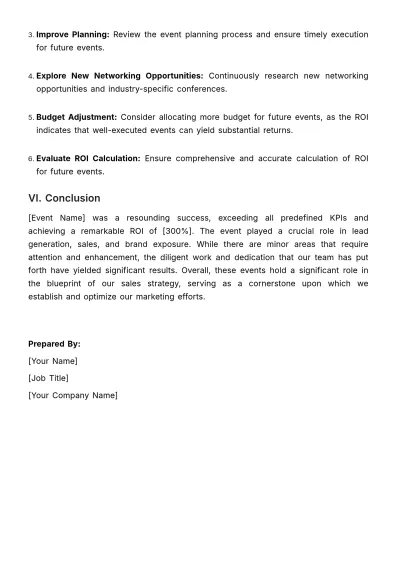 Free Sales Review of Networking Event Effectiveness Template to Edit Online