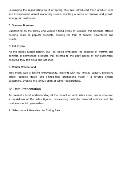 Free Sales Event Impact Analysis Report Template to Edit Online