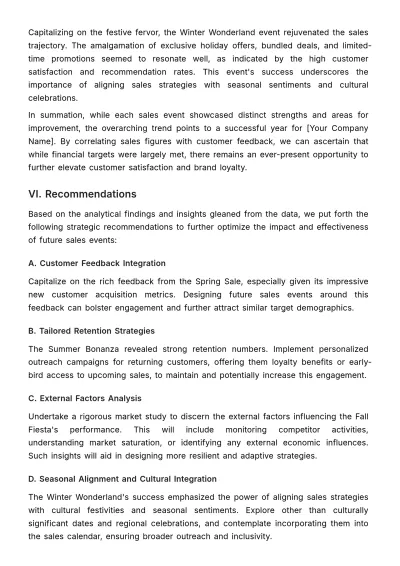 Free Sales Event Impact Analysis Report Template to Edit Online