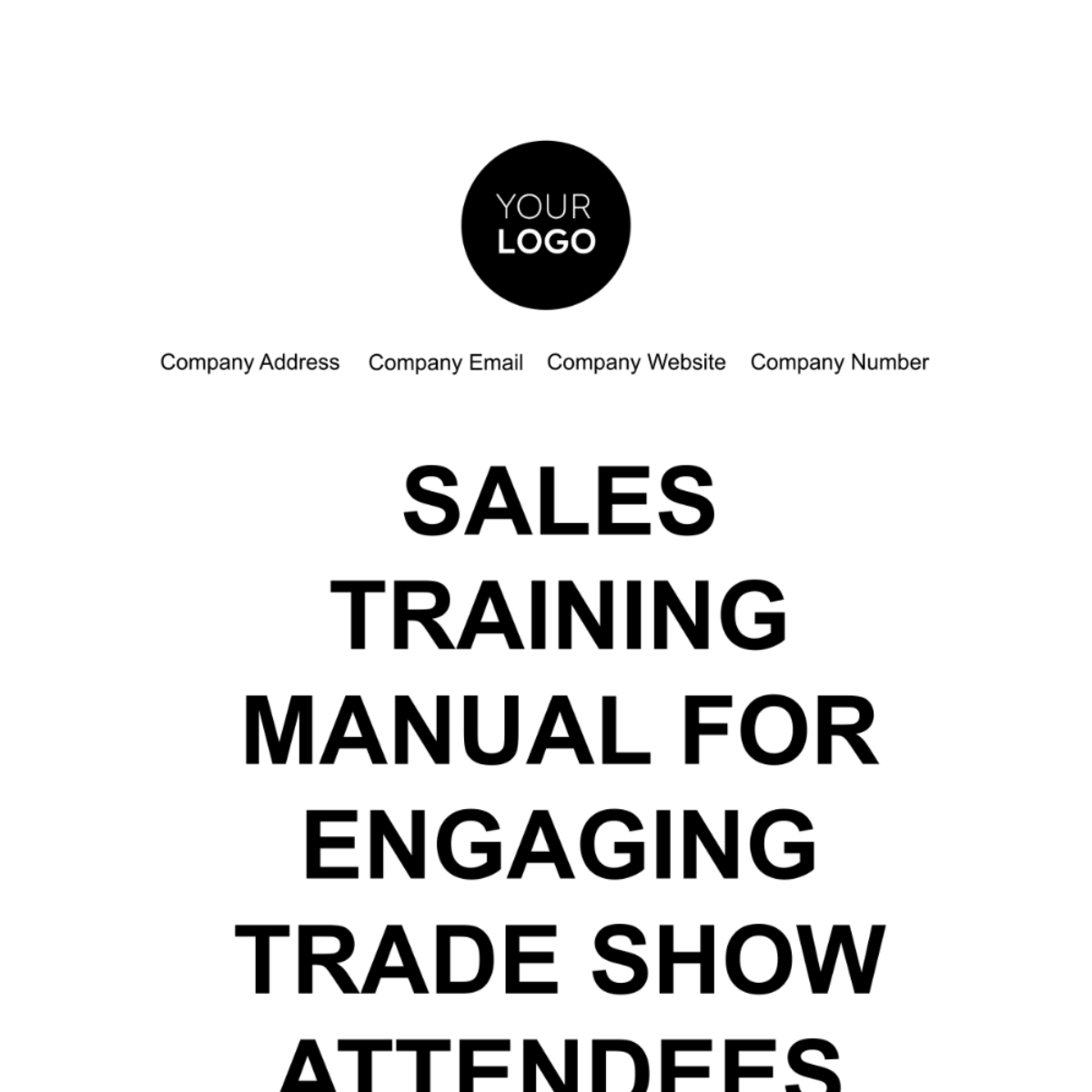 Sales Training Manual for Engaging Trade Show Attendees Template