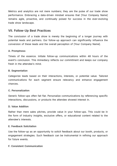 Free Sales Training Manual for Engaging Trade Show Attendees Template to Edit Online